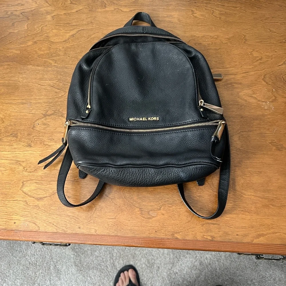 Michael Kors Black Leather Backpack